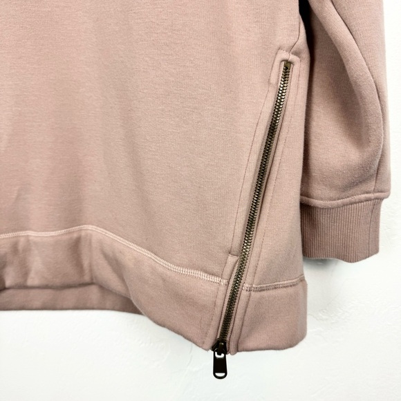 Athleta Cozy Karma Side Zip Funnel Neck Sweatshirt In Dogwood Mauve Size L - Picture 7 of 15